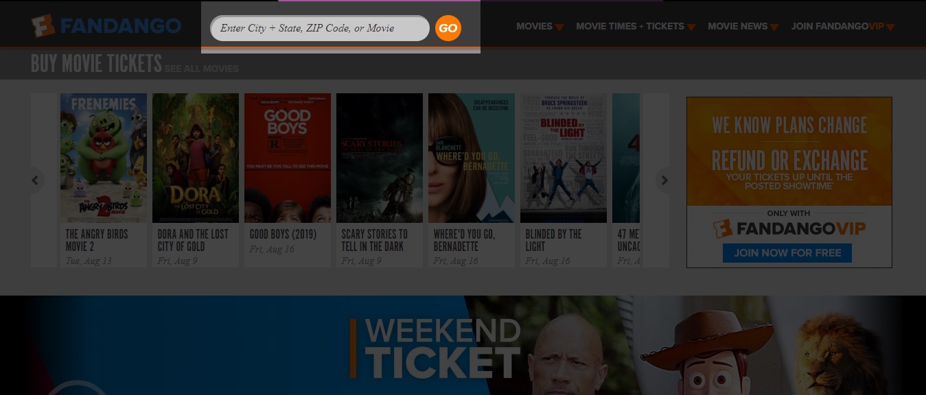 Online movie ticket booking app_Location