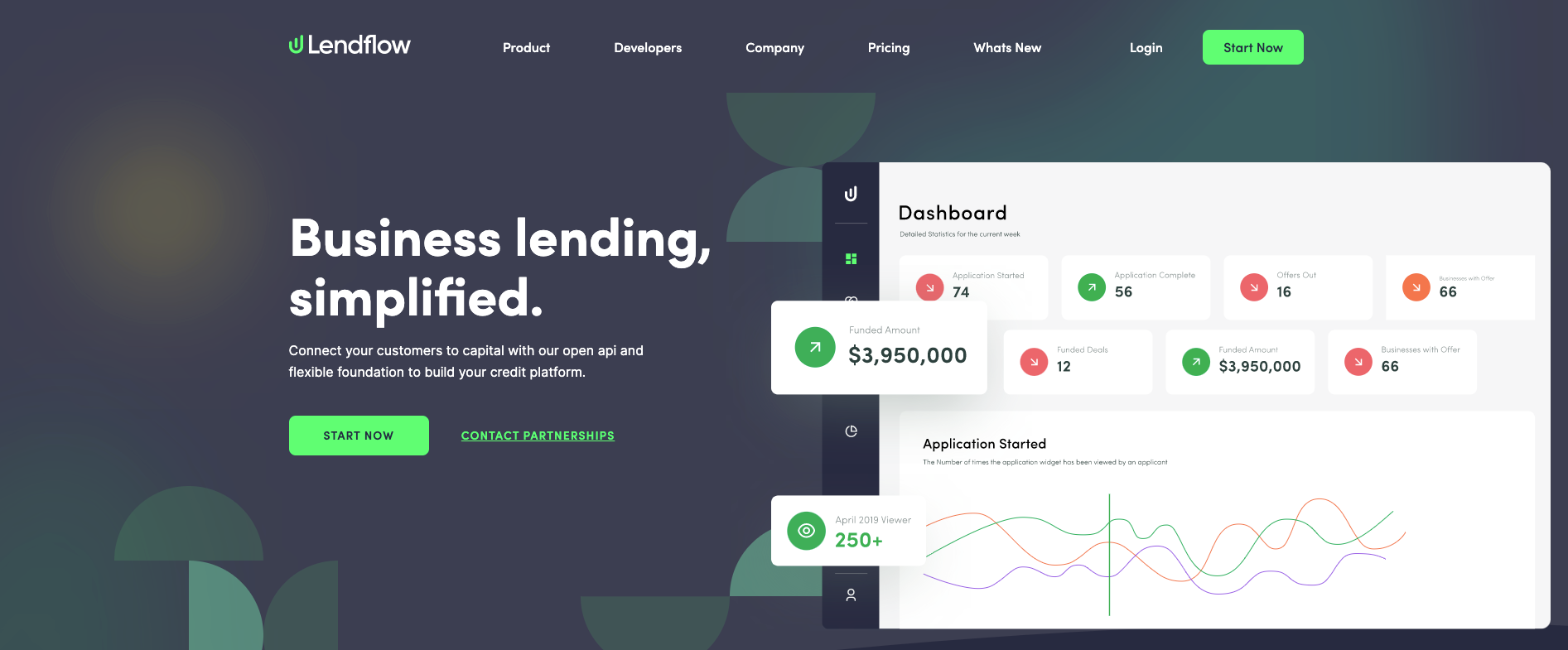 Landing page of Lendflow