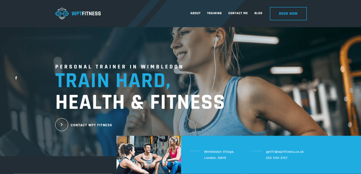 Landing page of Personal Trainer Wimbledon