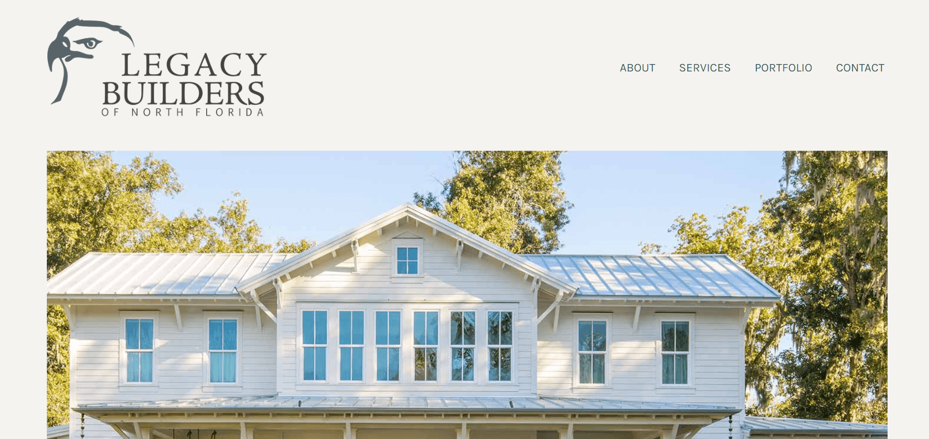 Landing page of Legacy Builders of North Florida 