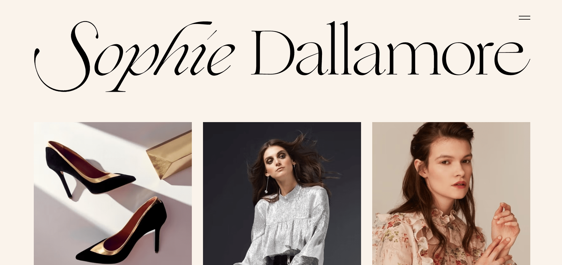 Landing page of Sophie Dallamore 