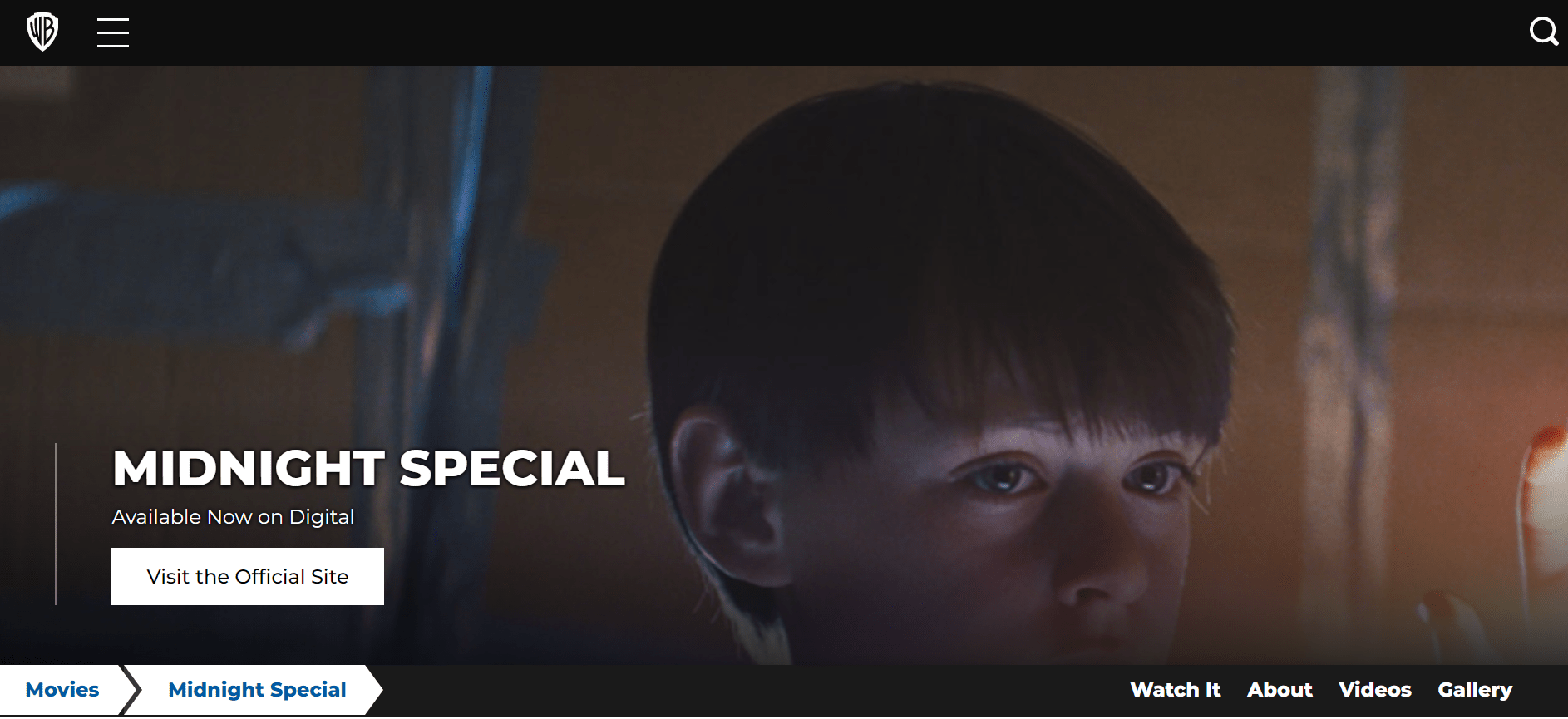 Landing page of WarnerBros.com | Midnight Special | Movies