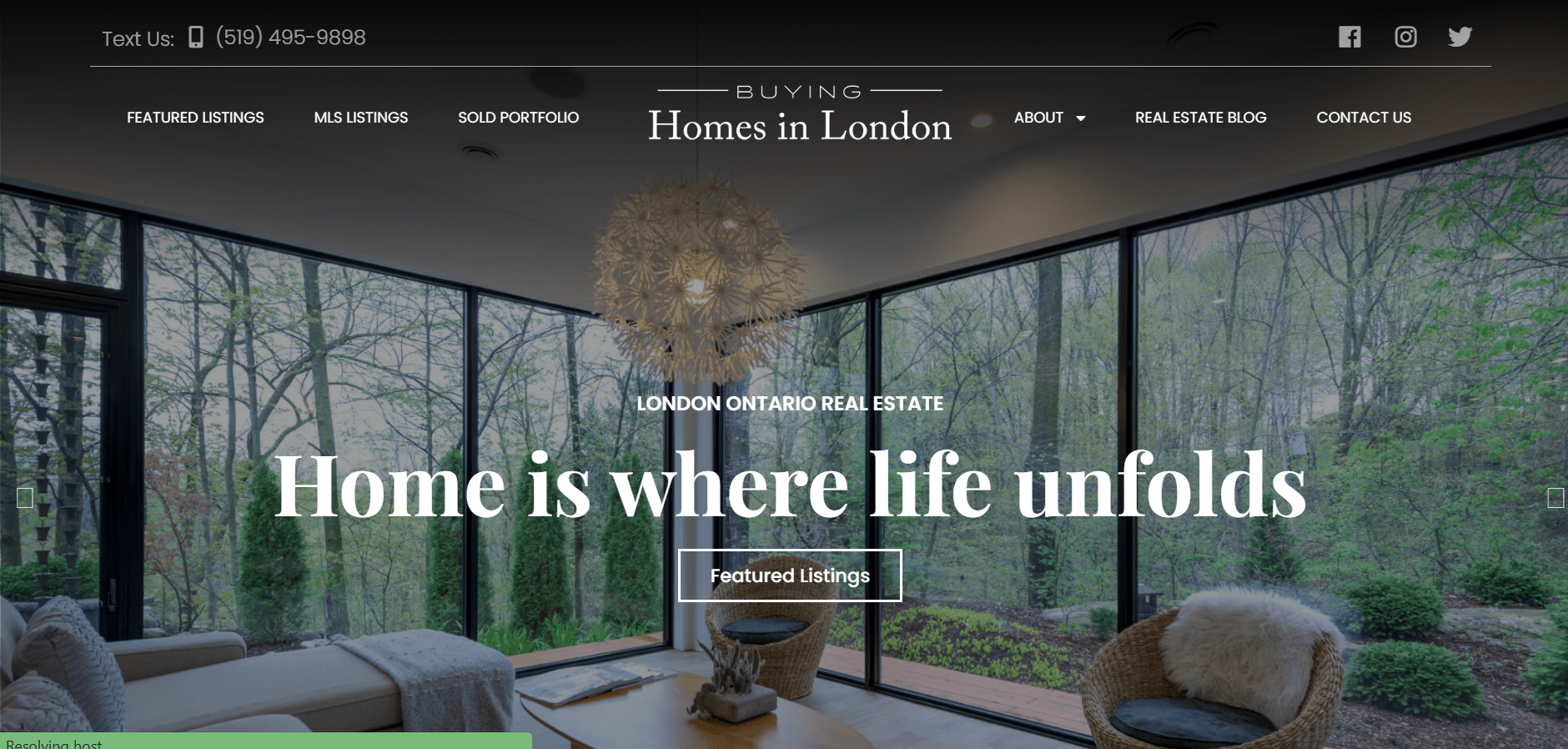 Landing page of Buying Homes In London 