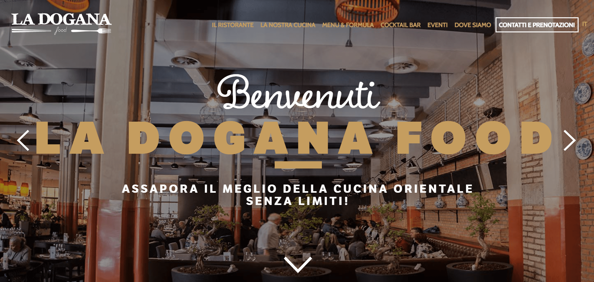 Landing page of La Dogana Food 