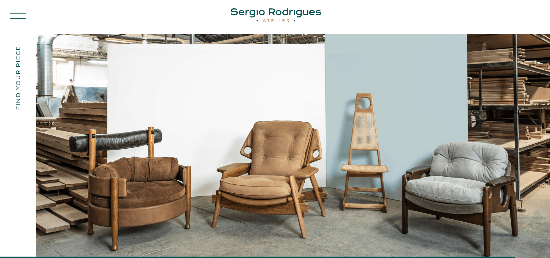 Landing page of Sergio Rodrigues Atelier 