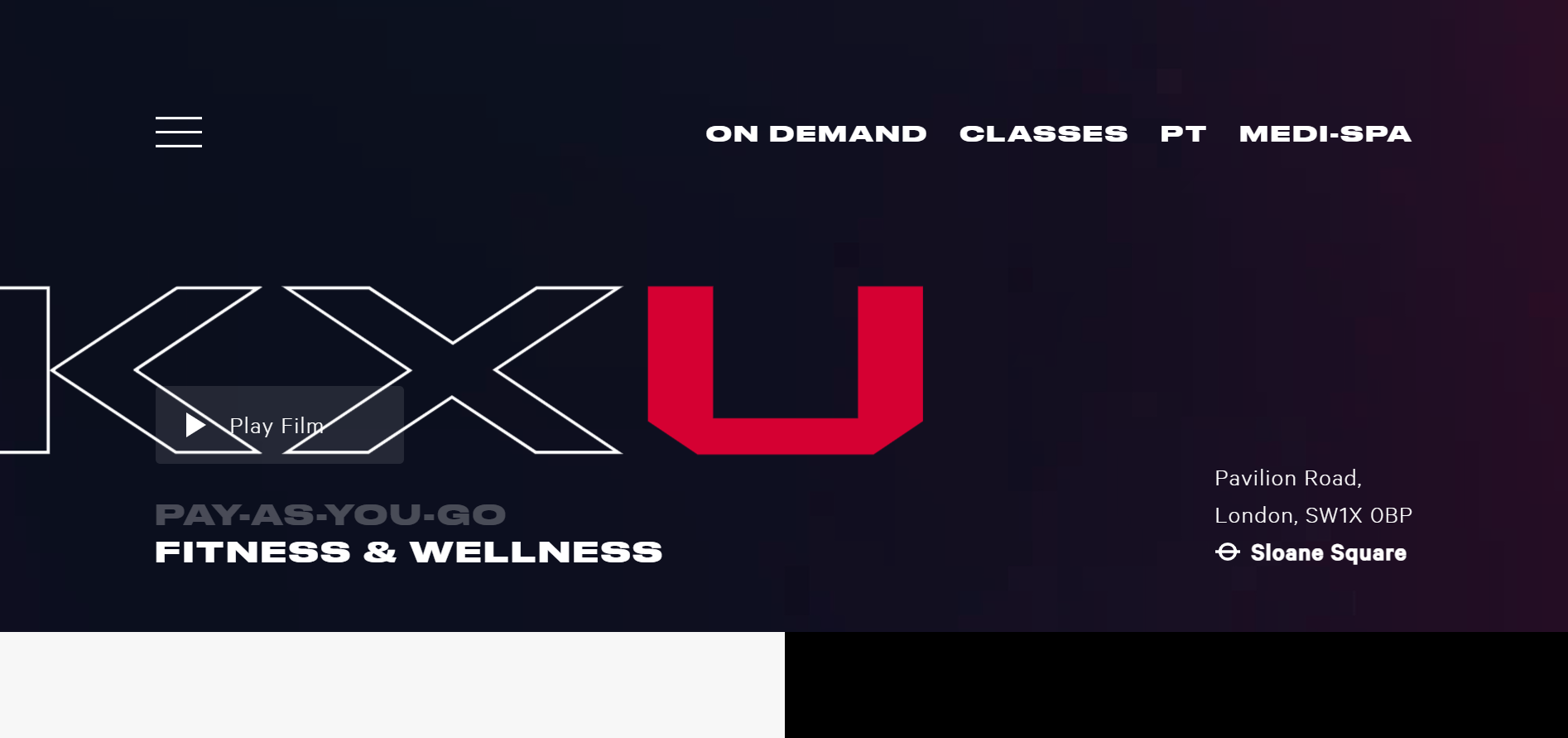 Landing page of KXU 