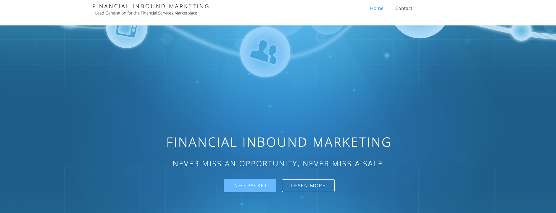 Landing page of Financial Inbound Marketing