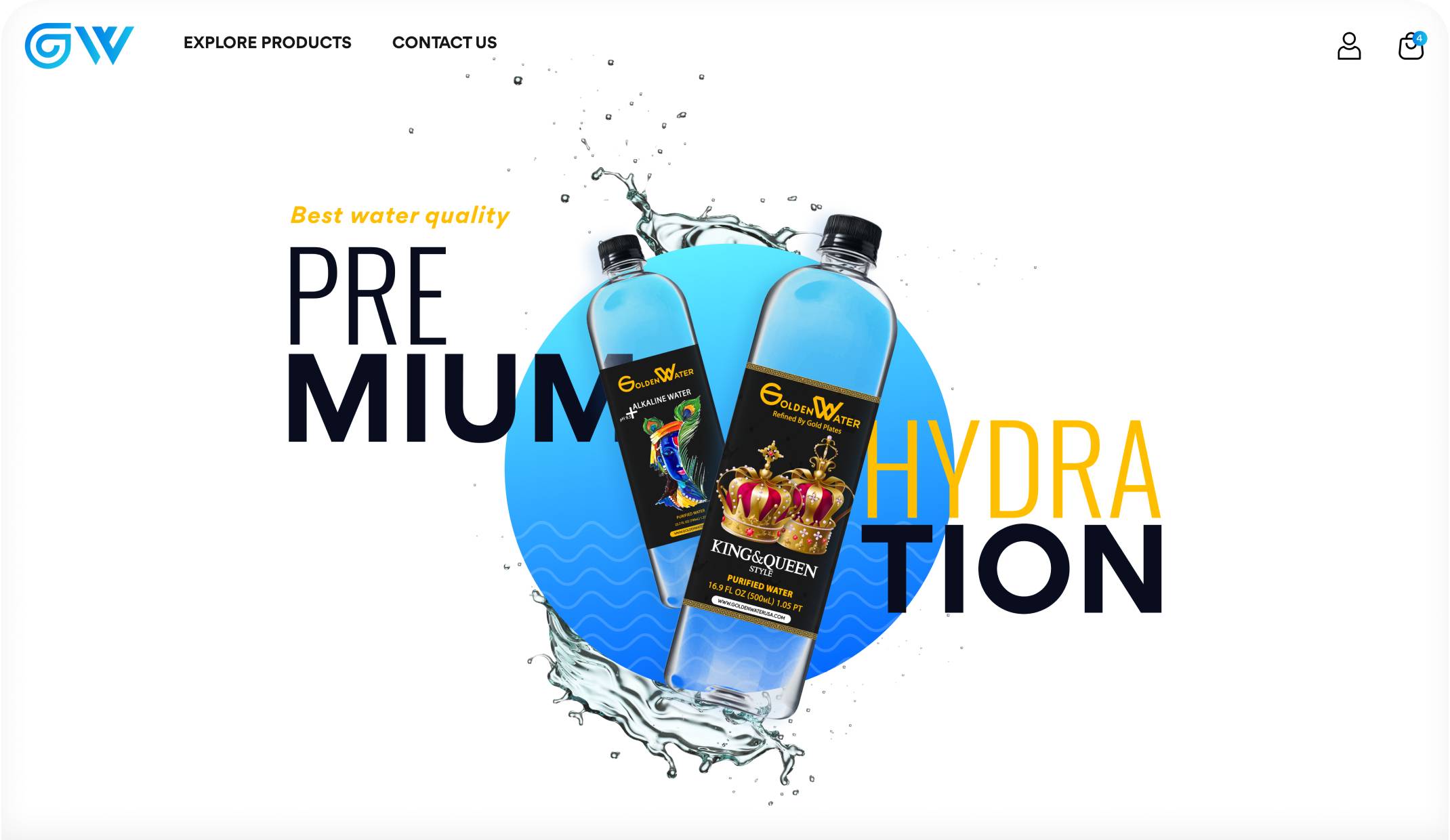 Goldenwater USA: E-commerce Website Water Seller banner