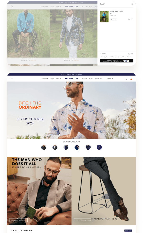 MrButton: E-commerce Clothing Store for Men designs