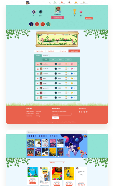 Getlitt: e-Book Reading App for Kids with Gamification! designs