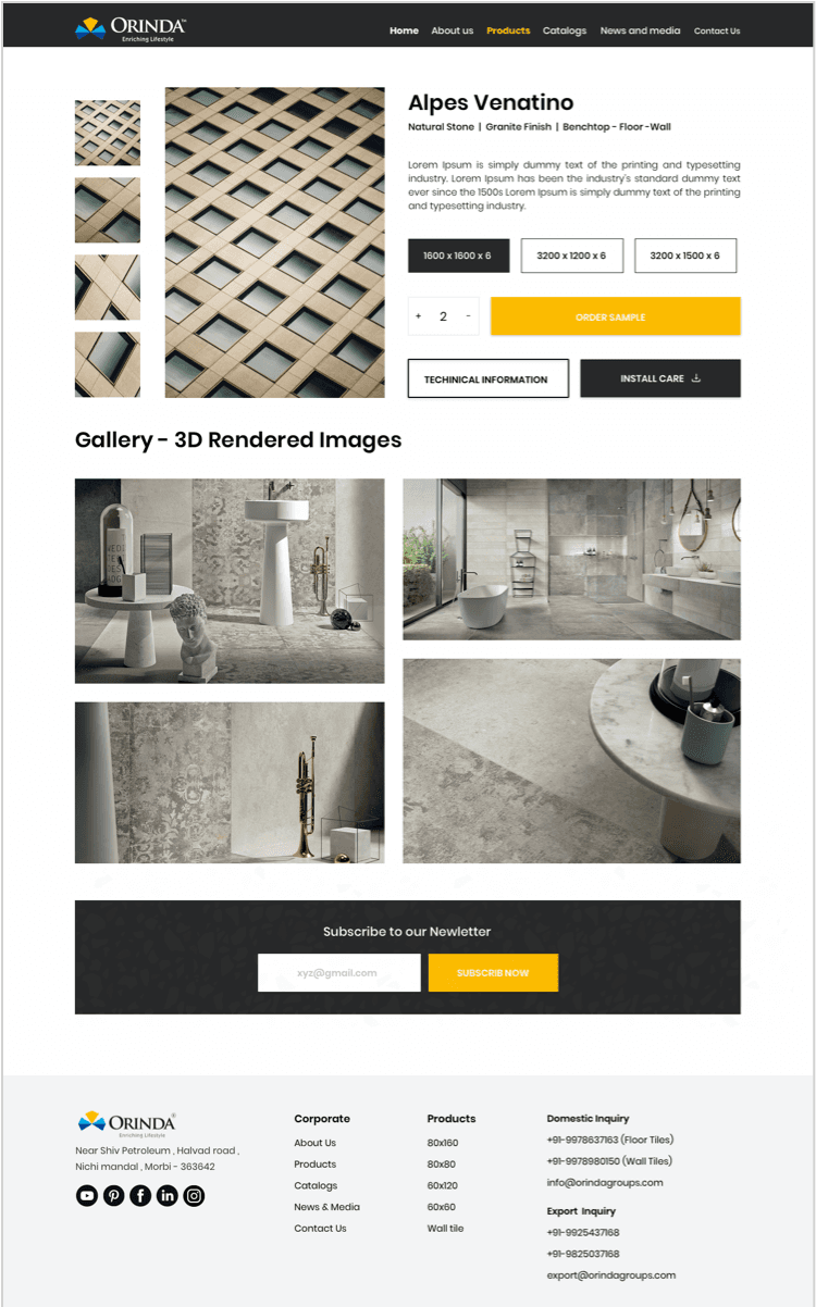Corporate Website for Tile Manufacturer designs