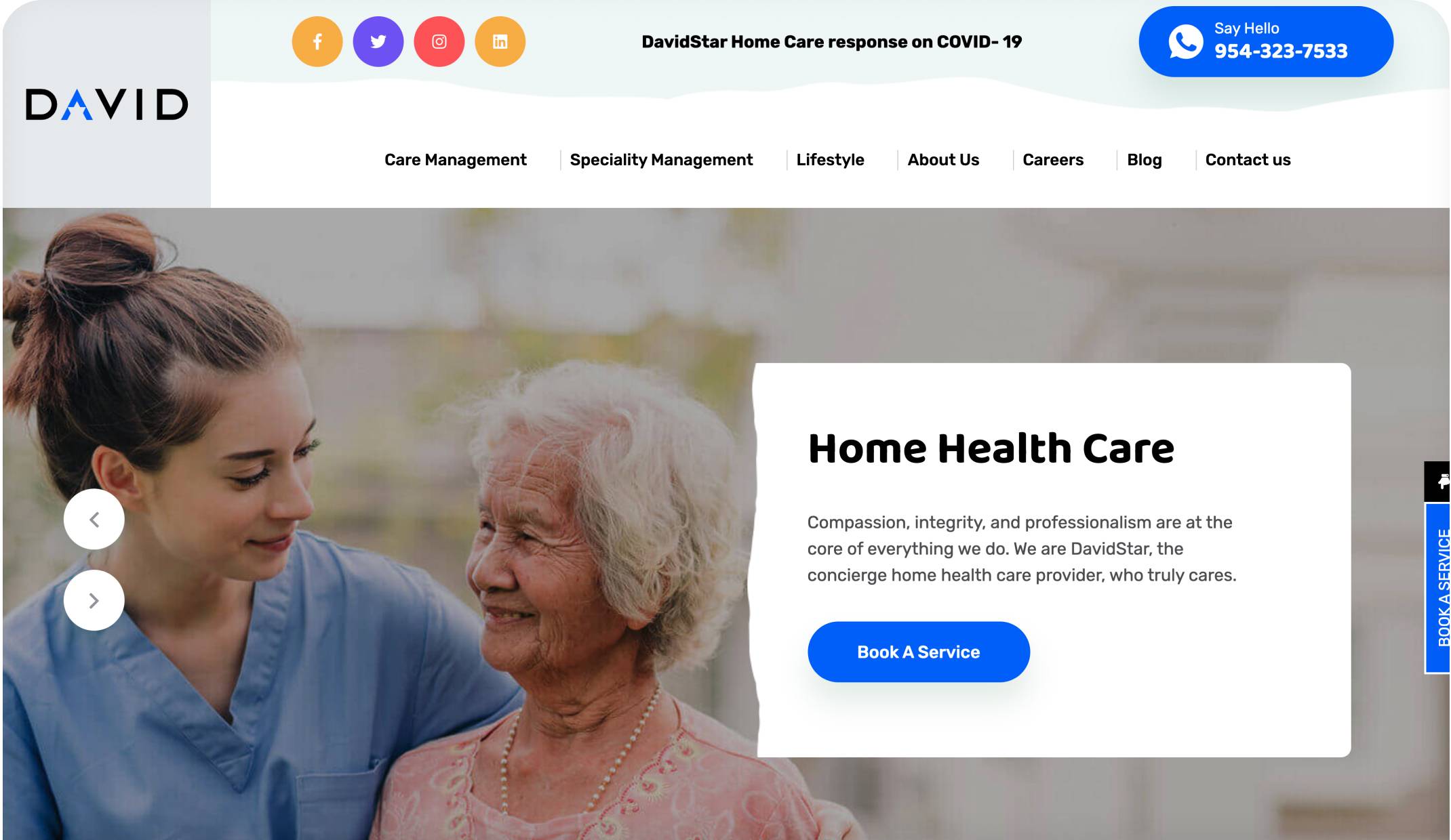 David Shield: Website for Healthcare Agency banner